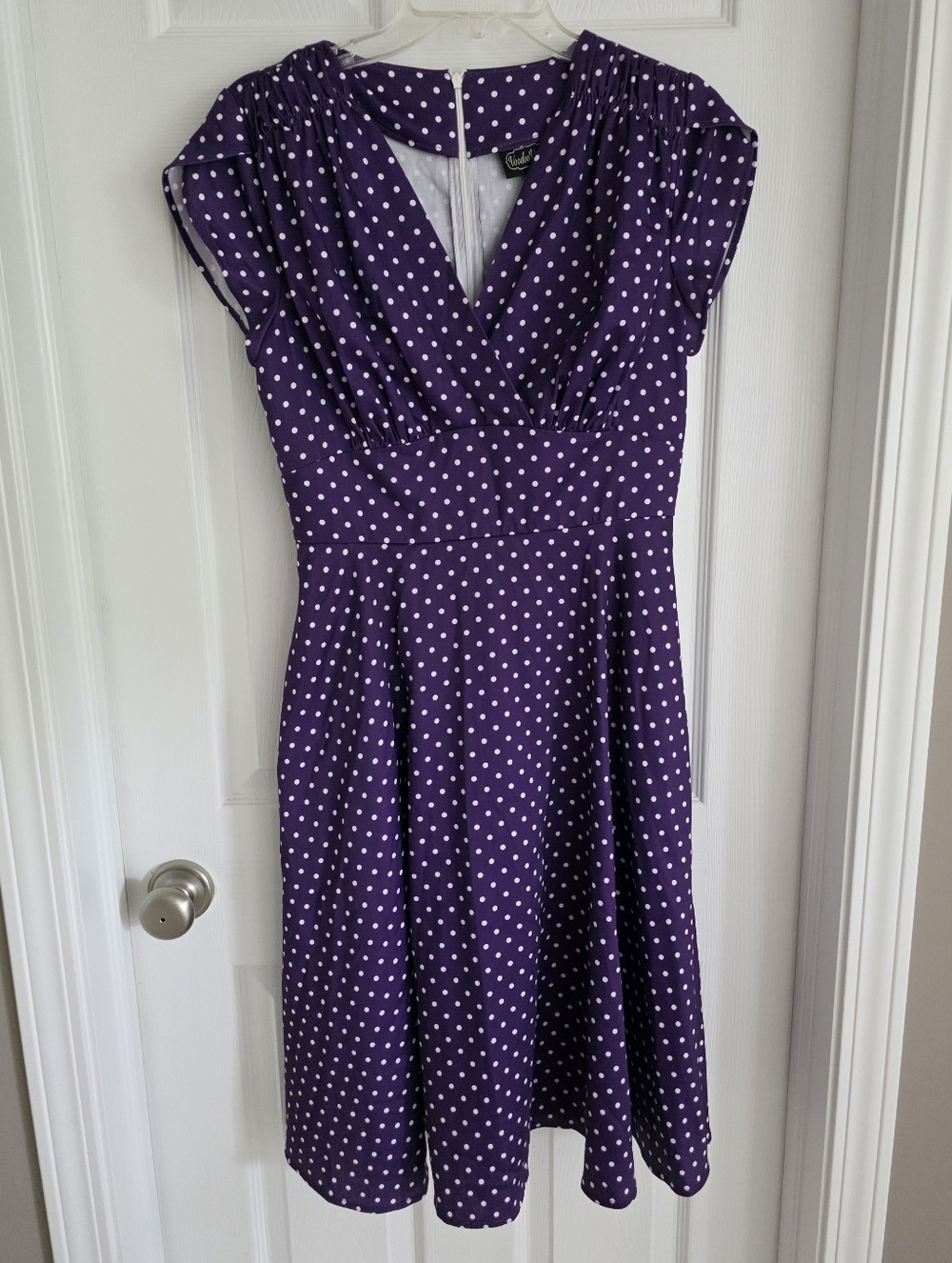 NWT Voodoo Vixen Purple And White Polka Dot Dress